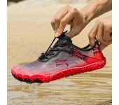 Zapatos acuáticos para hombre y mujer, calcetines de buceo, zapatos de agua para nadar descalzos, zapatillas deportivas para Fitness, Yoga y surf 35 rojo