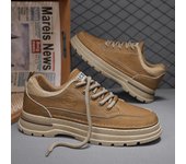 Zapatos de moda para hombre, zapatos deportivos casuales de caña alta para hombre, botines antideslizantes de diseñador, zapatos de seguridad para el trabajo con plataforma para exteriores para hombre 39