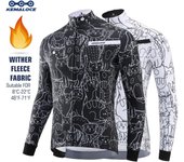 KEMALOCE Chaquetas de ciclismo de invierno para hombre, forro polar, manga larga, tejido térmico blanco y negro XS blanco