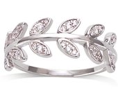 Bague Argent 'Épi de blé' blanc argenté (rhodié) - 7 mm 60 blanco