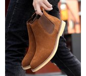 Botas Chelsea de moda para hombre, botas de nieve antideslizantes de ante sintético, con punta redonda, plataforma, cálidas, cortas, talla 38-47 38 azul