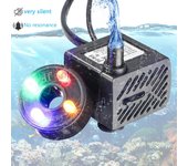 Bomba de fuente de agua con 4 luces LED, bomba de agua sumergible pequeña súper silenciosa (180L/H 2W) para acuario con pecera EU plug