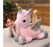Juguete de peluche de arcoíris de unicornio para niños, suave y abrazable, caballo rosa de alta calidad, decoración del hogar, almohada para dormir, regalo 40cm