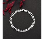 Nuevas pulseras de cadena finas de plata de ley 925 de 7 mm para mujeres, hombre, accesorios de moda, joyería, fiesta de bodas, regalos de Navidad 20cm 8inches