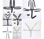 Cinturón de seguridad para silla de comedor para niños de 5 puntos Cinturón de seguridad para niños de 5 puntos Cinturón de seguridad para cochecito rojo negro rojo
