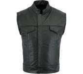 Chaleco de cuero estilo Sons of Anarchy para hombre, chaleco de motociclista retro M negro