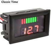 Indicador de nivel de carga de batería de coche, medidor de capacidad de batería de litio, cc 12V, 24V, 36V, 48V, 60V, 72V, pantalla LED, voltímetro 12V-60V（Blue）