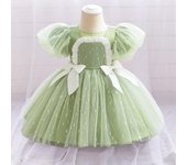 Vestido de verano con lazo para niñas pequeñas, para 1er cumpleaños, bautismo, boda, fiesta de noche, vestidos de princesa, vestido de dama de honor, vestido de fiesta, ropa para niños 6-9M champagne