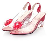 Sandalias de tacón de cuña con flores y cristales transparentes estilo bohemio para mujer 44 Customized 2-4 days non-refundable blanco
