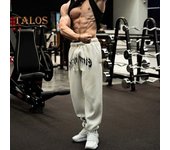Pantalones deportivos para hombre, con estampado de letras, con cordón en el tobillo, cintura elástica, gruesos, holgados, para baloncesto, trotar, para exteriores, pantalones largos, pantalones deportivos L marfil