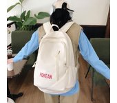 Mochila escolar con estampado de letras, mochila para estudiantes de secundaria, mochila de gran capacidad de Color sólido azul