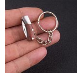 Navaja plegable pequeña para desempacar envíos exprés, navaja de bolsillo con llavero, navaja portátil de regalo pequeña de boutique. One Size