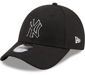 Gorra de béisbol 940 9FORTY de poliéster con ajuste, talla única, NY, sin género, con contorno negro y plateado [New Era] para hombre y mujer [Artículo]