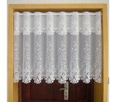 Cortina de gasa blanca con bordado floral para media ventana, cortina de cocina, ventana salediza, puerta, semisombra para decoración de puertas del hogar, cortina de tela color café sin barra H60cm * W150cm