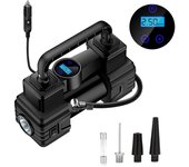 Inflador de neumáticos, compresor de aire portátil, bomba de aire para neumáticos de coche, bomba de neumáticos automática de 12V, presión Digital negro