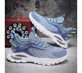Zapatos de verano para hombre, zapatos deportivos casuales de moda que combinan con todo, zapatos Forrest Gump de suela gruesa con amortiguación de aire, zapatos finos de papá, zapatos de malla, modelos para hombre 39 azul