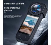 Estuche protector de lentes para Insta 360X4 Mantenga su lente limpia Protección confiable Rendimiento óptico mejorado Fácil instalación Estuche protector versátil negro