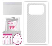 apgo Protective Skin Sticker for the back compatible with Xiaomi Mi 11 Ultra, Wrap Film, Foil, Vinyl - Pattern Transparent Carbon