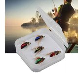Accesorios para peces, cebo para moscas de apariencia realista, moscas fuertes con gancho de púas 5pcs