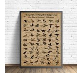 Póster vintage de animales de granja con estampado de El dilema del cazador de patos, arte de pared, pintura en lienzo, imagen retro de animales, decoración del hogar 21x30cm No Framed