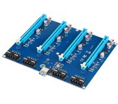 Tarjeta adaptadora PCI-E Tarjeta convertidora de tarjeta de expansión PCI-E X1 a PCI-E X16 con cable de alimentación USB3.0 azul