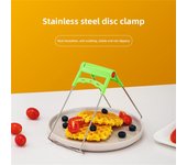 Recogedor de platos multifuncional de acero inoxidable con clip antiescaldaduras para cocina, elevador de platos de alta temperatura, antideslizante y antiescaldaduras