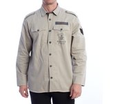Camisa Manga Larga Regular Fit TMCE30-TW414 para Hombre L beige
