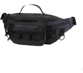 Bolsa para aparejos de pesca, tipo riñonera, tipo bandolera, de estilo Oxford negro
