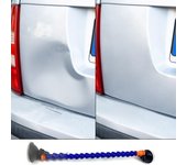 Herramienta de reparación de abolladuras de coche con ventosa de doble cabezal, herramienta de eliminación de abolladuras de reparación de carrocería automotriz portátil y ligera azul