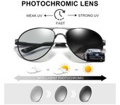 Gafas de sol fotocromáticas para hombre, gafas de sol de metal para conducir al aire libre, gafas no polarizadas