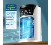 Aire acondicionado portátil humidificador atmósfera luz ventilador USB refrigerador aire acondicionado, oficina hogar esencial refrigerador USB portátil blanco
