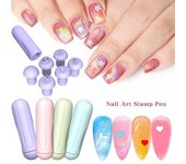 Lápiz de silicona para estampar diseños de uñas, herramienta portátil para principiantes, para mujeres y niñas, para manicura y grafiti púrpura