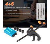 Kit de plantilla para agujeros de bolsillo, guía de taladro en ángulo de 15 grados de 8 mm y 10 mm, herramienta para carpintería, plantilla para agujeros inclinados 8pcs Set azul