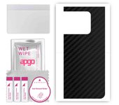 apgo Protective Skin Sticker for the back compatible with OnePlus 10T, Wrap Film, Foil, Vinyl - Pattern Carbon Black