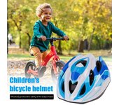 Casco de bicicleta hueco transpirable resistente a impactos casco de bicicleta ultraligero que absorbe los golpes para niños azul