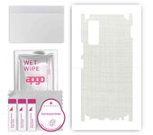 Adhesivo protector de piel apgo para la parte trasera y los laterales compatible con Vivo Y20s, película envolvente completa, lámina, vinilo - Patrón de tela blanca