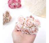 Ramo de 3 rosas artificiales retro, decoración simulada para el hogar, arreglo floral para boda, corona DIY blanco