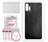 apgo Protective Skin Sticker for the back compatible with Umidigi F2, Wrap Film, Foil, Vinyl - Pattern Black Leather