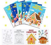 Juego de 6 libros para colorear de dibujos animados navideños, decoración navideña 2024, libro para colorear de Navidad, adorno, regalo de Año Nuevo 2025