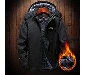 Chaqueta con capucha gruesa y cálida de lana de invierno para hombre, parka impermeable para hombre, abrigo acolchado de gran tamaño, ropa de abrigo para acampar en la nieve XXXXL blanco