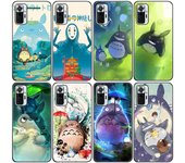 Funda de teléfono para Xiaomi de silicona de Anime Studio Ghibli Totoro Redmi Note 11 10 9 8 Pro 11T 10T 10S 9S 8T 9 9A 9C 9T, funda suave negra Redmi 9