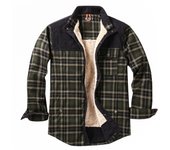 Chaqueta de invierno para hombre, de lana y lino, cálida, a cuadros, informal, de franela de manga larga, con cuello vuelto, estilo vaquero occidental XXXXL