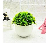 Plantas artificiales en maceta, realistas, plantas verdes falsas, decoración de bolas para mesa de oficina en casa B