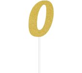 Creative Party Adorno para tarta con purpurina número 0 One Size oro