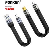 Tipo cable del paladio de Fonken 20W de C para el cable de carga rápido del relámpago del iPhone 13 USB C para el tipo cable del iPhone USB de C USB To Lightning negro