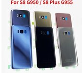 Nueva carcasa para Samsung Galaxy S8 G950 G950F S8 + Plus G955 G955F reemplazo de la puerta trasera de la batería con S8-black