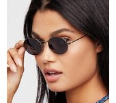 Gafas de sol redondas Gafas de sol de moda retro Gafas de sol de metal para hombres y mujeres gris/negro