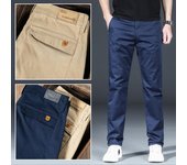 Pantalones Casuales Cómodos de Primavera y Otoño para Hombres Pantalones Elásticos Cepillados de Negocios para Hombres Pantalones Elásticos Sueltos de Tubo Recto para Hombres 40