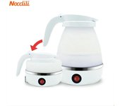 Hervidor eléctrico plegable portátil para viajes y camping, 600 ml, calentador de agua eléctrico, hervidor plegable portátil EU blanco
