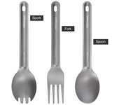 Tenedor de titanio ultraligero portátil, vajilla para acampar al aire libre, senderismo, Picnic Spoon